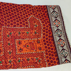 Title: MIJAAT Pahadi Short Pichoda Stole | Georgette Chicken Fabric | Maroon Payal Border