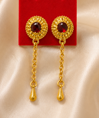 Red stone jhumki