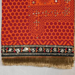 MIJAAT Pahadi Short Pichoda Stall | Riyon Cotton | Dark Green Floral Kasab lace