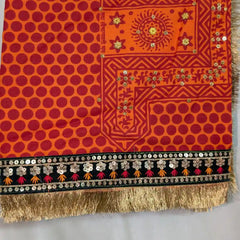 MIJAAT Short Size Pahadi Pichoda | Green Floral Kasab Lace Border