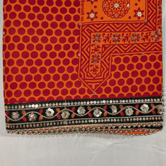 MIJAAT Pahadi Short Pichoda Stall | Riyon Cotton | Dark Green Floral Payal lace