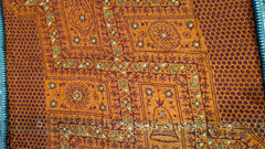 MIJAAT Full Size Pahadi Pichoda | Georgette Chicken Fabric | Green Katdani