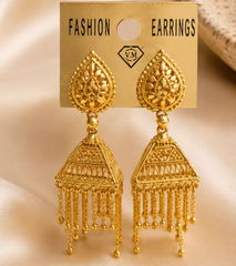 Royal pahadi Earrings – with Traditional Gold-Tone Earrings