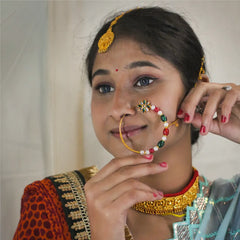 MIJAAT Pahadi Nath | Traditional Kumauni Nose Ring with Chain
