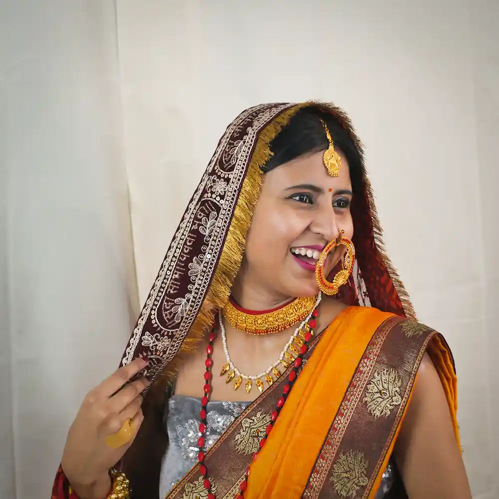 MIJAAT Bridal Pahadi Pichoda Full Size | Georgette Chicken | Sada Sobhagywati Bhawah