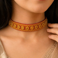 Pahadi Traditional Guloband Red Base