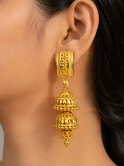 Trending Triple Layer Earings  – Gold-Tone Long Ethnic Earrings
