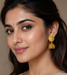 Jhumki Earrings – Traditional Gold-Tone Ethnic Drop Earrings