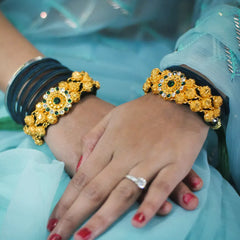 MIJAAT Bridal Green Colour Poji