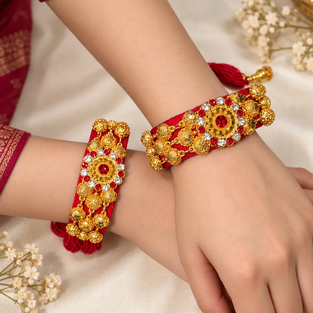 MIJAAT Bridal Red Colour Pauchi